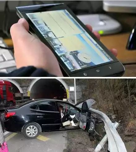 汽车挂件撞碎车载显示屏，汽车大屏幕被手机撞碎-第1张