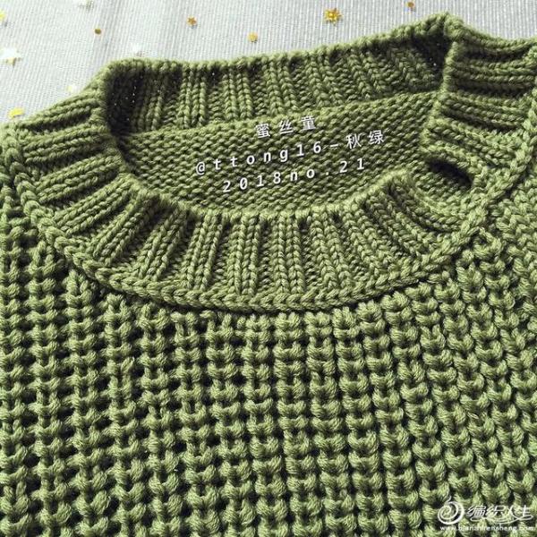 适合2-3岁宝宝的美丽诺棒针毛衣（粗棒针儿童毛衣从上往下织的花样）-第6张