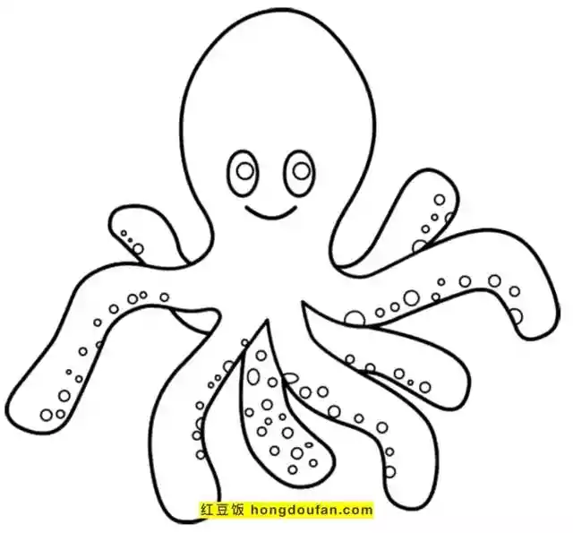 8张有趣的八爪章鱼儿童卡通简笔画（八爪章鱼怎么画又大又凶猛）-第9张