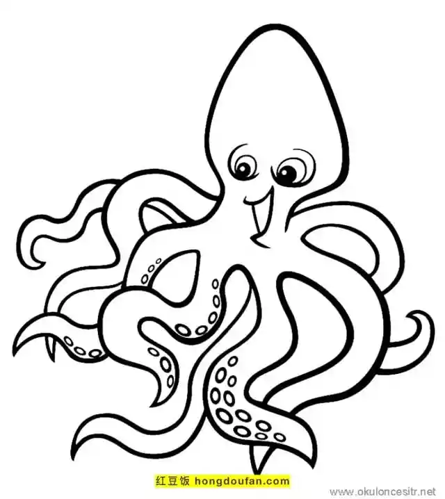 8张有趣的八爪章鱼儿童卡通简笔画（八爪章鱼怎么画又大又凶猛）-第8张